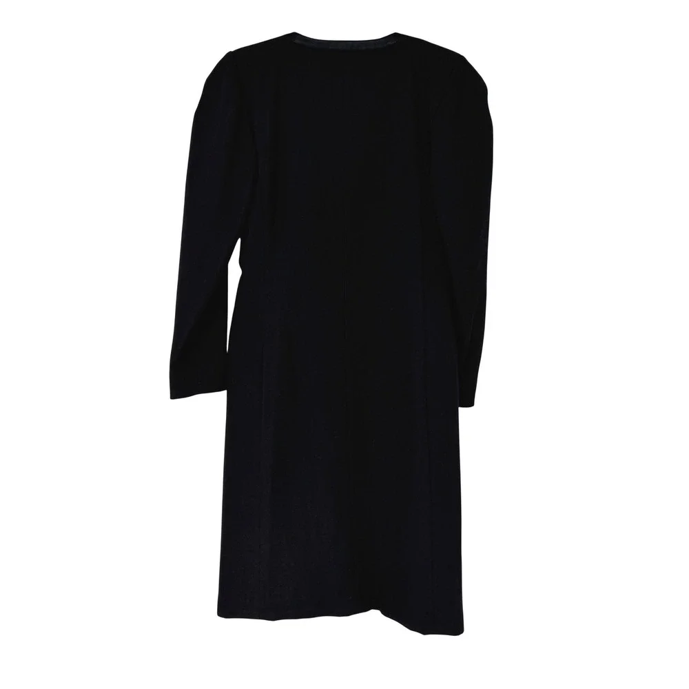Guy‎ Laroche Boutique Paris Vintage Wool Coat Black Rhinestone Button Size 8 38